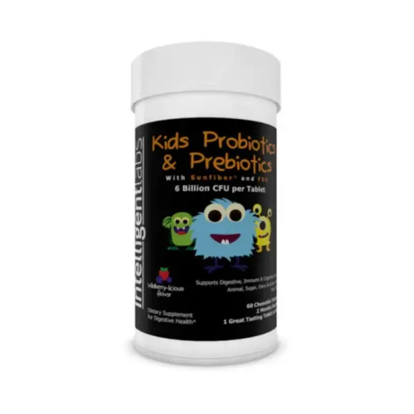 Intelligent Labs Kids Probiotics – 6 Billion CFU Wildberry Chewables (60 Tablets)
